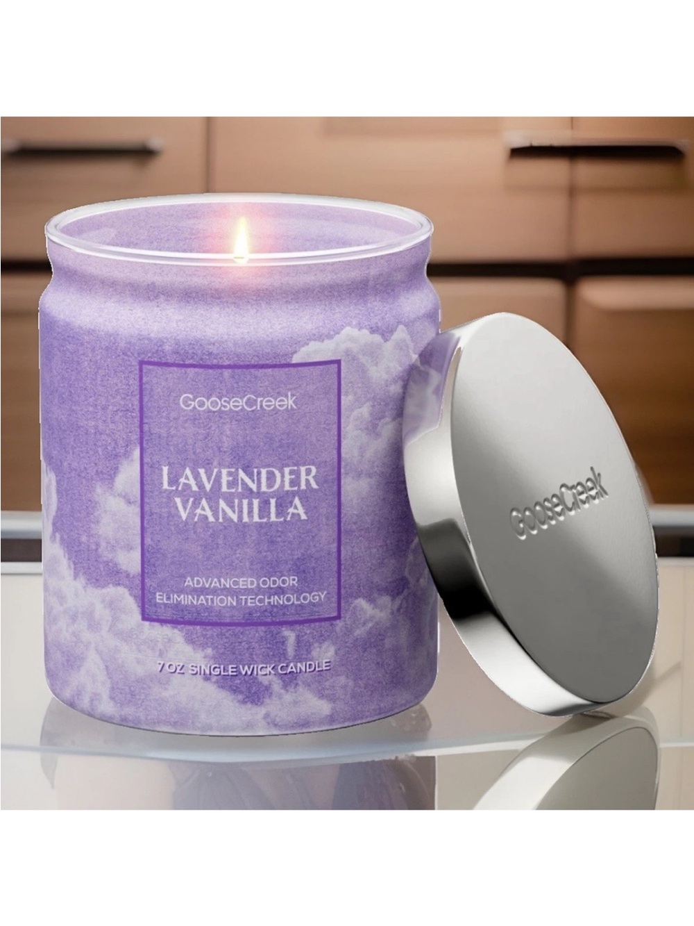 Goose Creek Single Wick Candle- Lavender Vanilla Odor Eliminating (7oz)